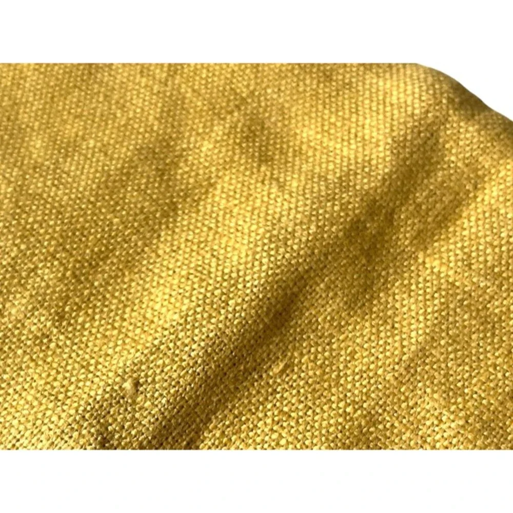 Pottery Barn Big Button Textured Linen Pillow Cover Yellow Minimalist 18” READ